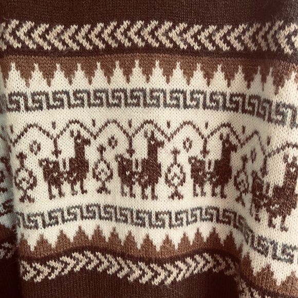 Unisex Alpaca 💯 Wool Sweater Little Llamas Design XL - Picture 4 of 13